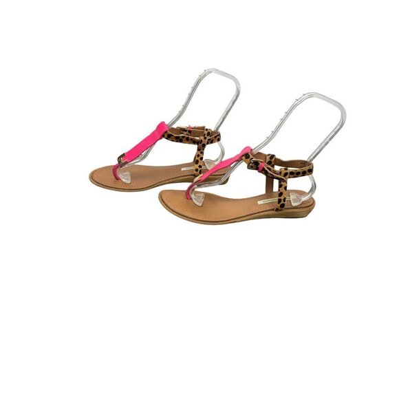 Diane Von Furstenberg flat strappy sandals size 10 bright pink - Picture 3 of 8